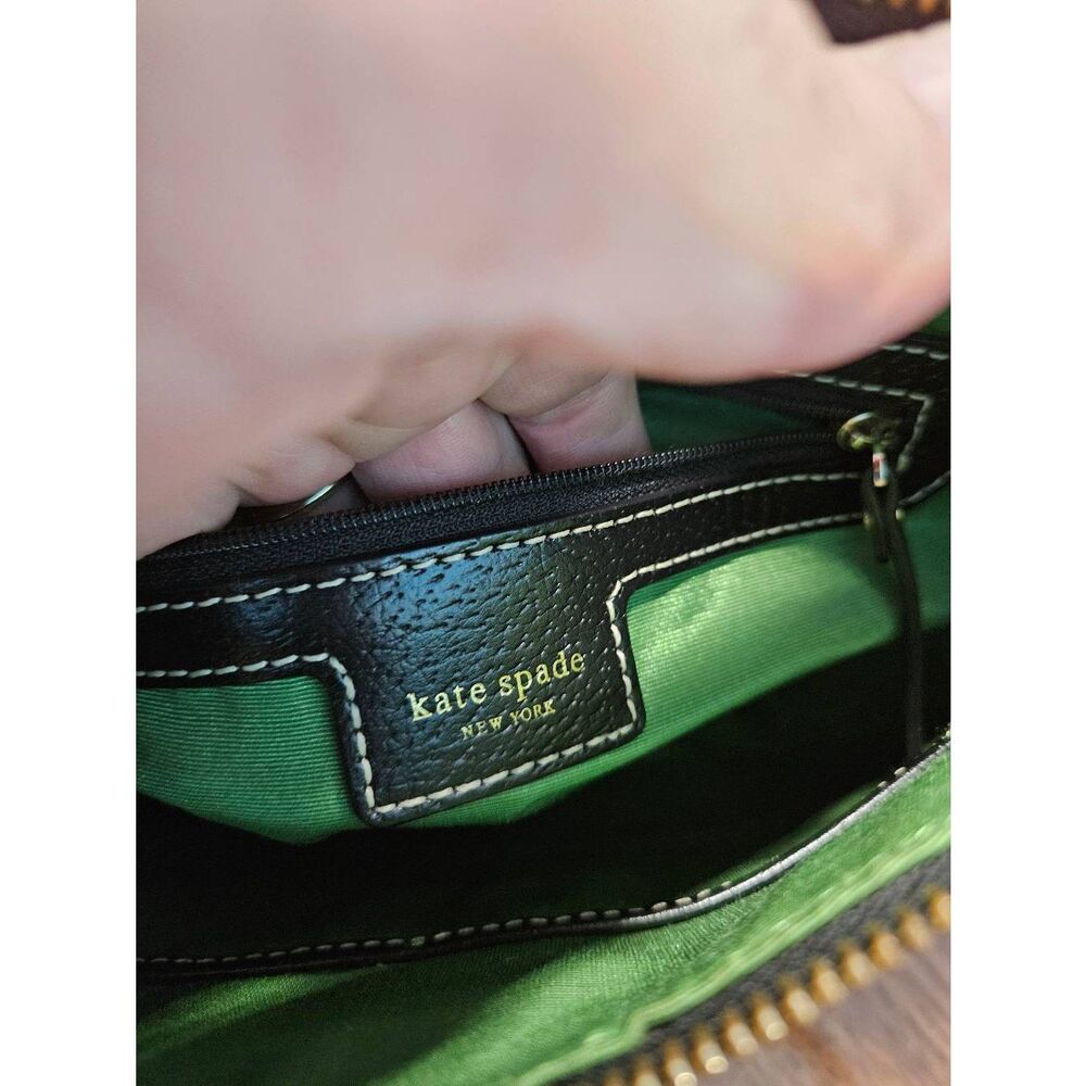 Kate Spade Black Leather Hobo Shoulder Bag Vintage 13x9x3 - Picture 9 of 12